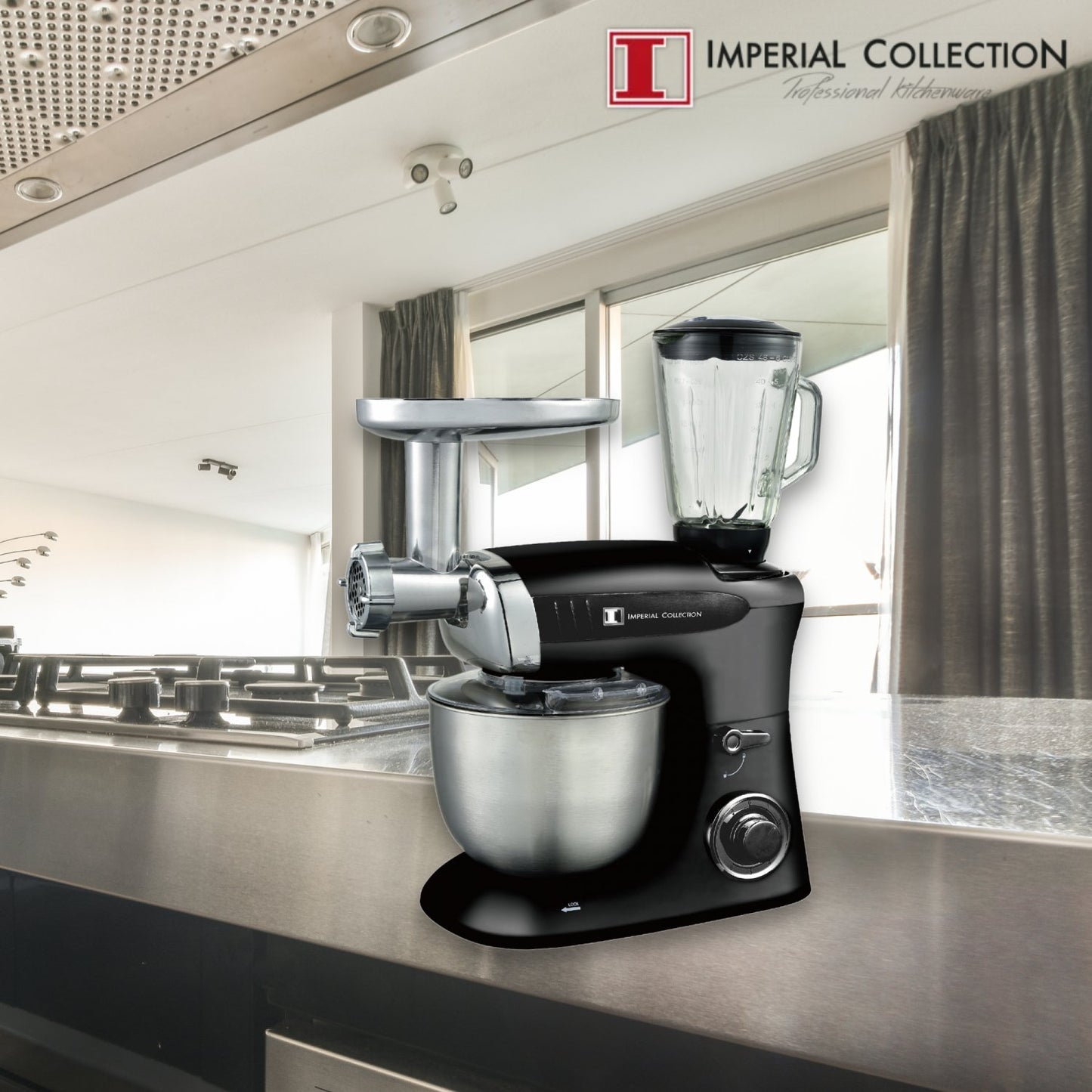 Imperial Collection Multifunctional Stand Mixer, Blender, Meat Grinder Red
