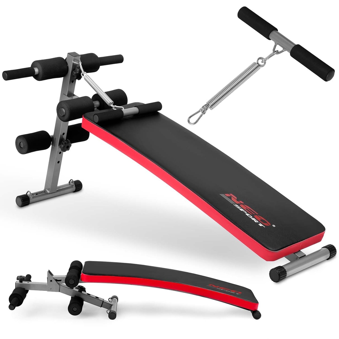 Incline exercise bench with Neo-Sport NS-210 expander