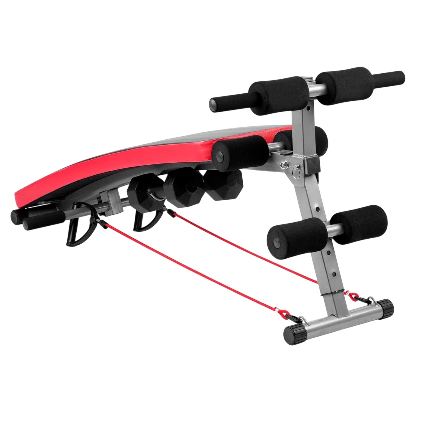 Incline exercise bench with expanders and dumbbells Neo-Sport NS-211