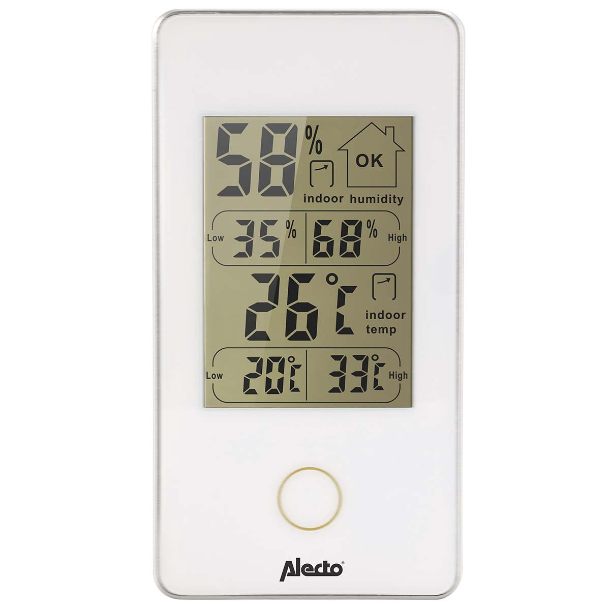 Indoor Thermometer with Humidity Display, Battery Operated