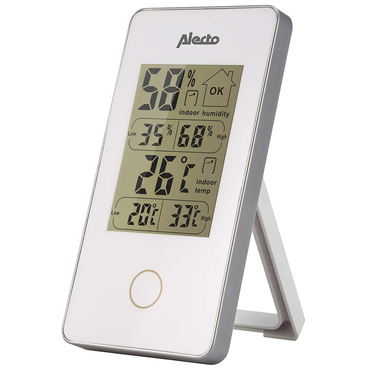 Indoor Thermometer with Humidity Display, Battery Operated