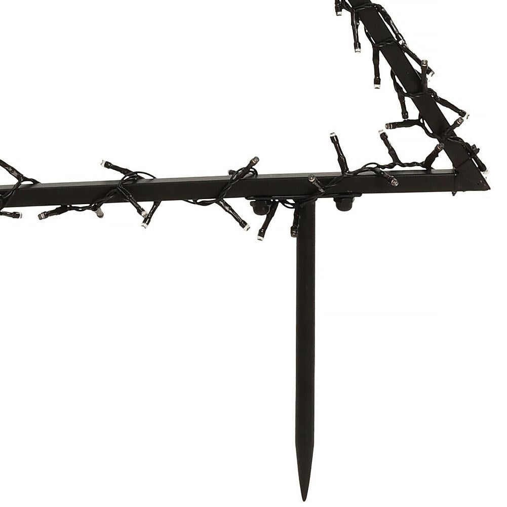Indoor and outdoor LED lighted Christmas tree, black metal