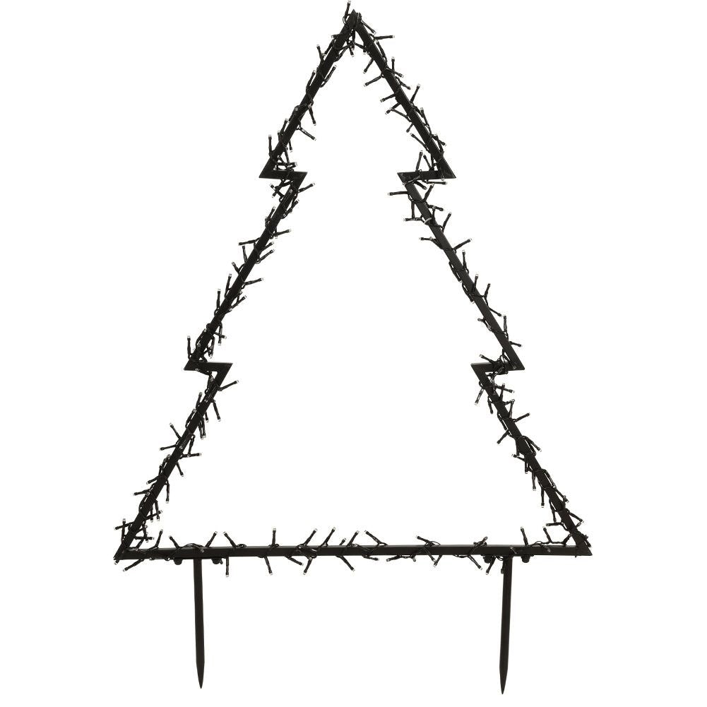 Indoor and outdoor LED lighted Christmas tree, black metal