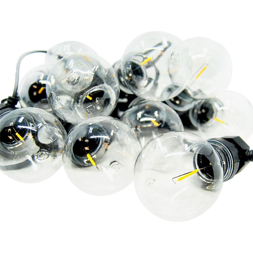 Indoor and outdoor garland with warm light bulbs