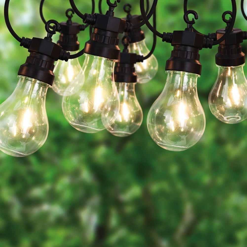 Indoor and outdoor garland with warm light bulbs