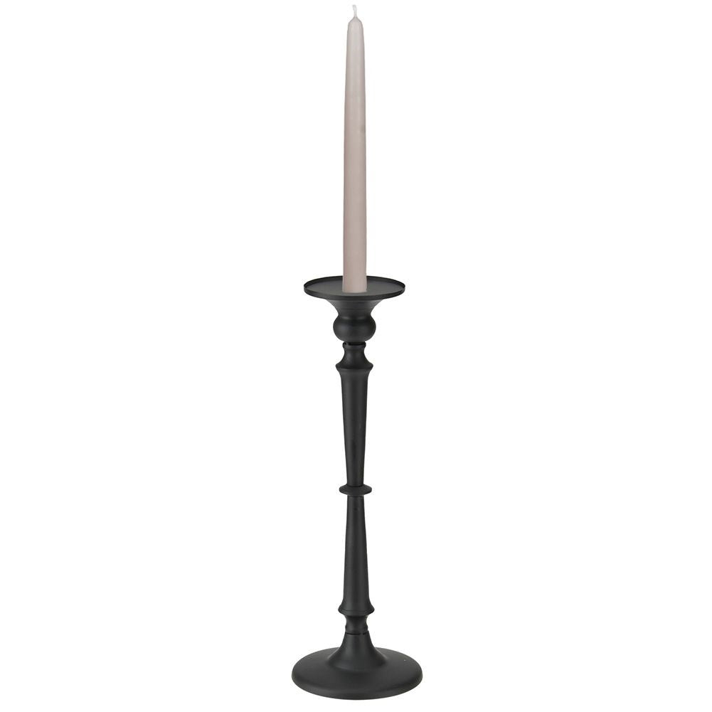 Industrial Classic Candlestick in Matt Black Finish