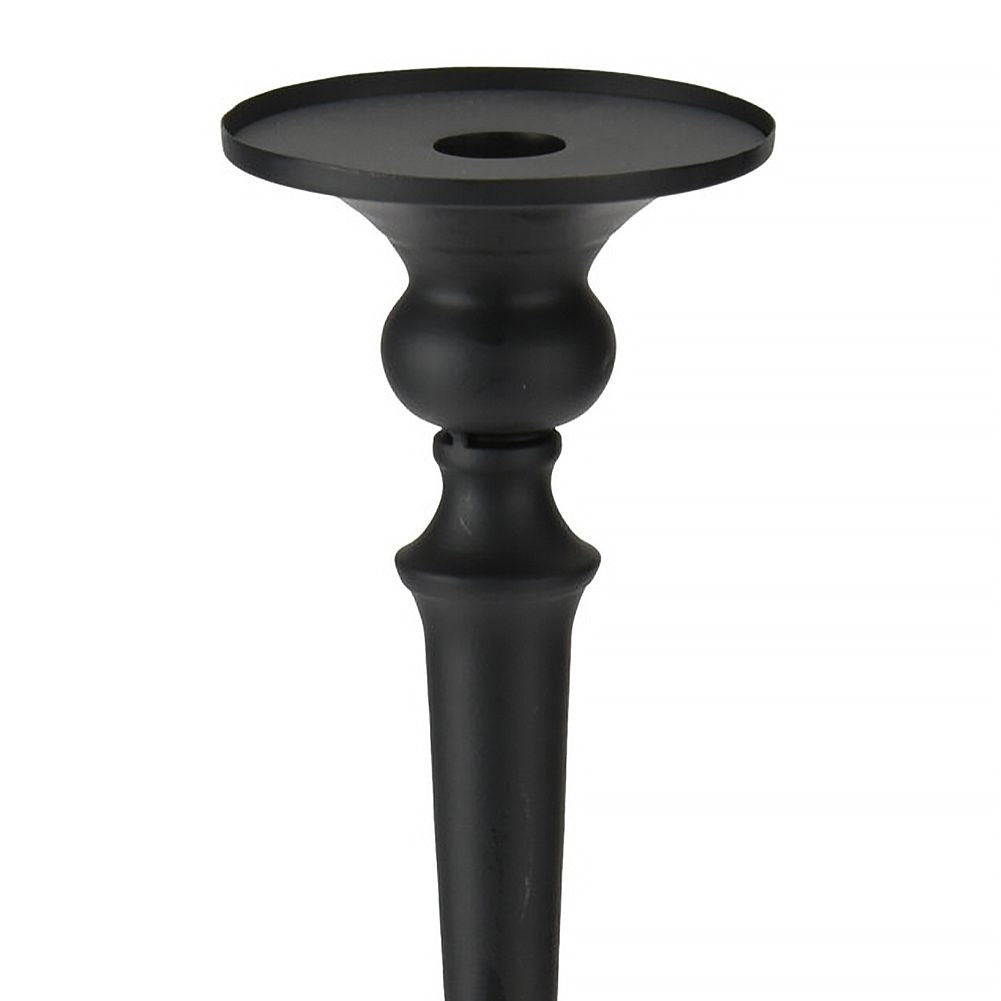 Industrial Classic Candlestick in Matt Black Finish