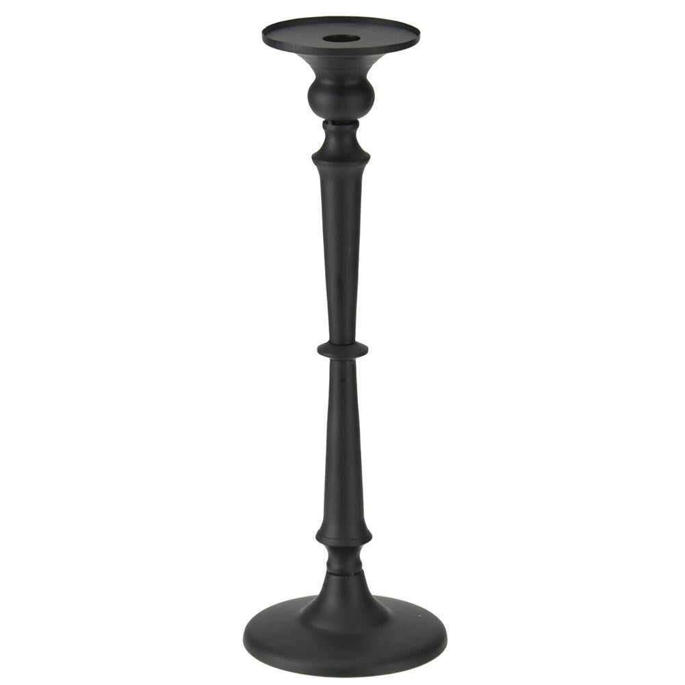 Industrial Classic Candlestick in Matt Black Finish