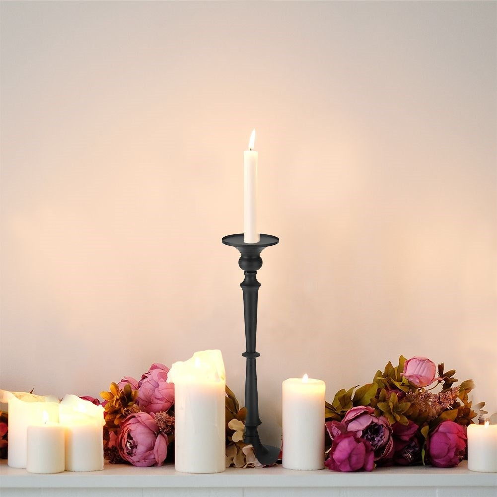Industrial Classic Candlestick in Matt Black Finish