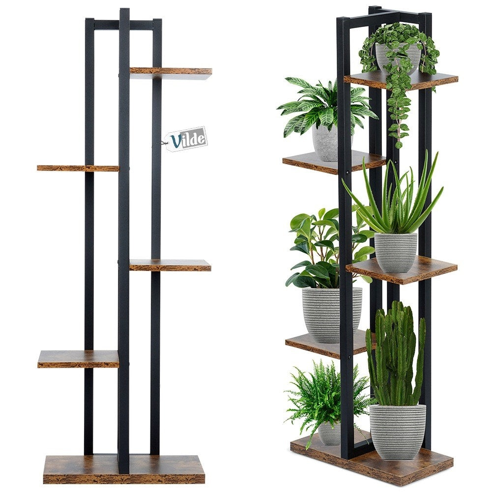 Industrial Flower Stand with 6 Places for Potted Plants
