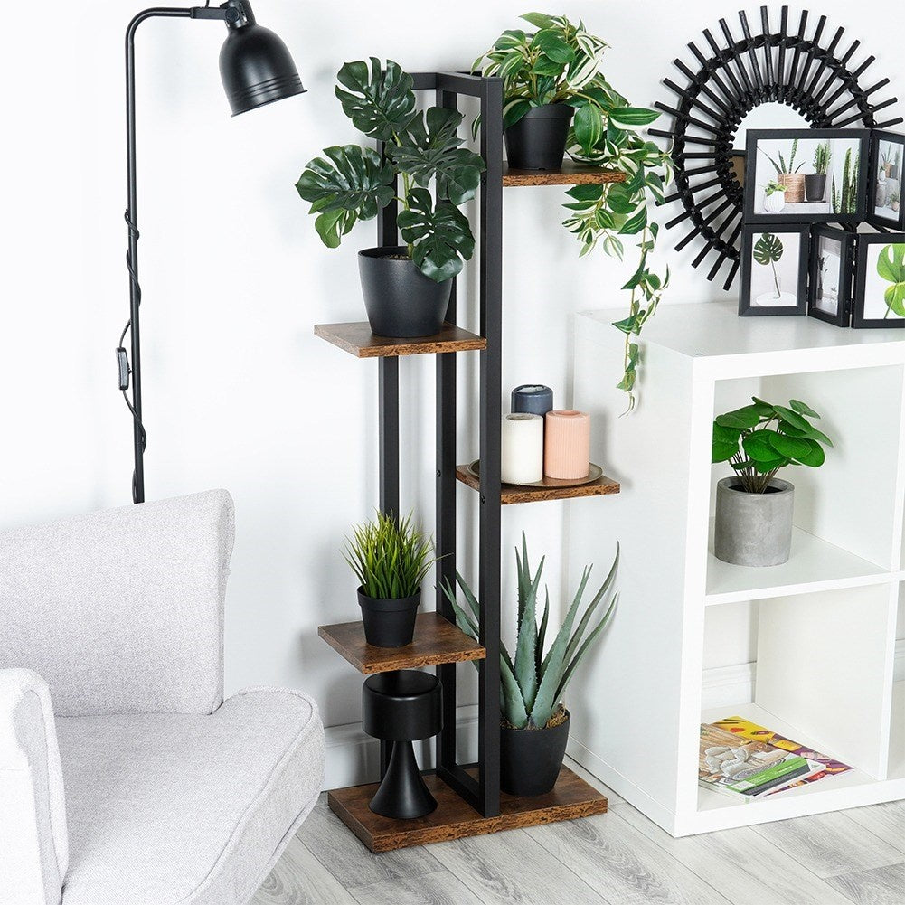 Industrial Flower Stand with 6 Places for Potted Plants