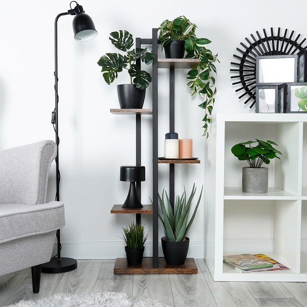 Industrial Flower Stand with 6 Places for Potted Plants