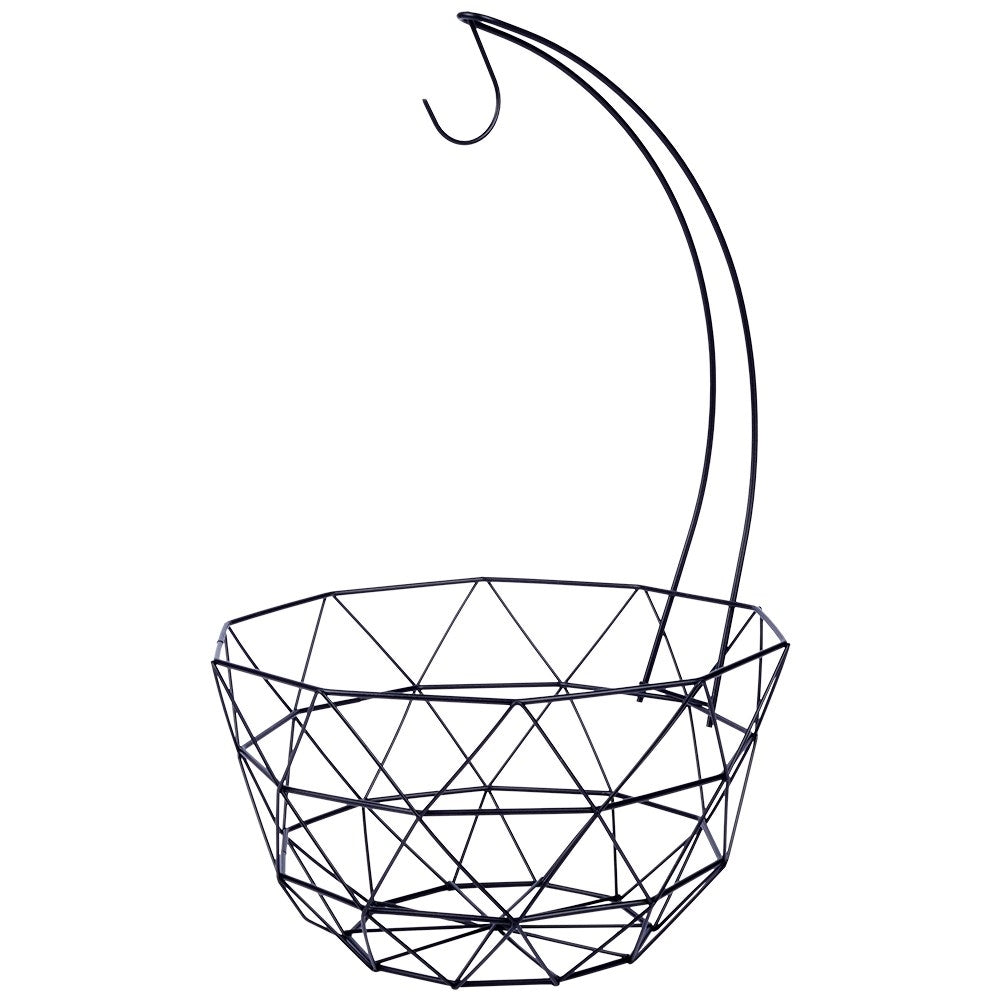 Industrial Fruit Basket in Black Metal for Kitchen and Home