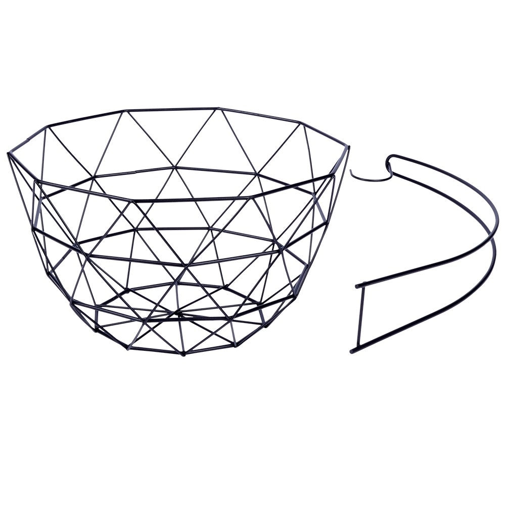Industrial Fruit Basket in Black Metal for Kitchen and Home