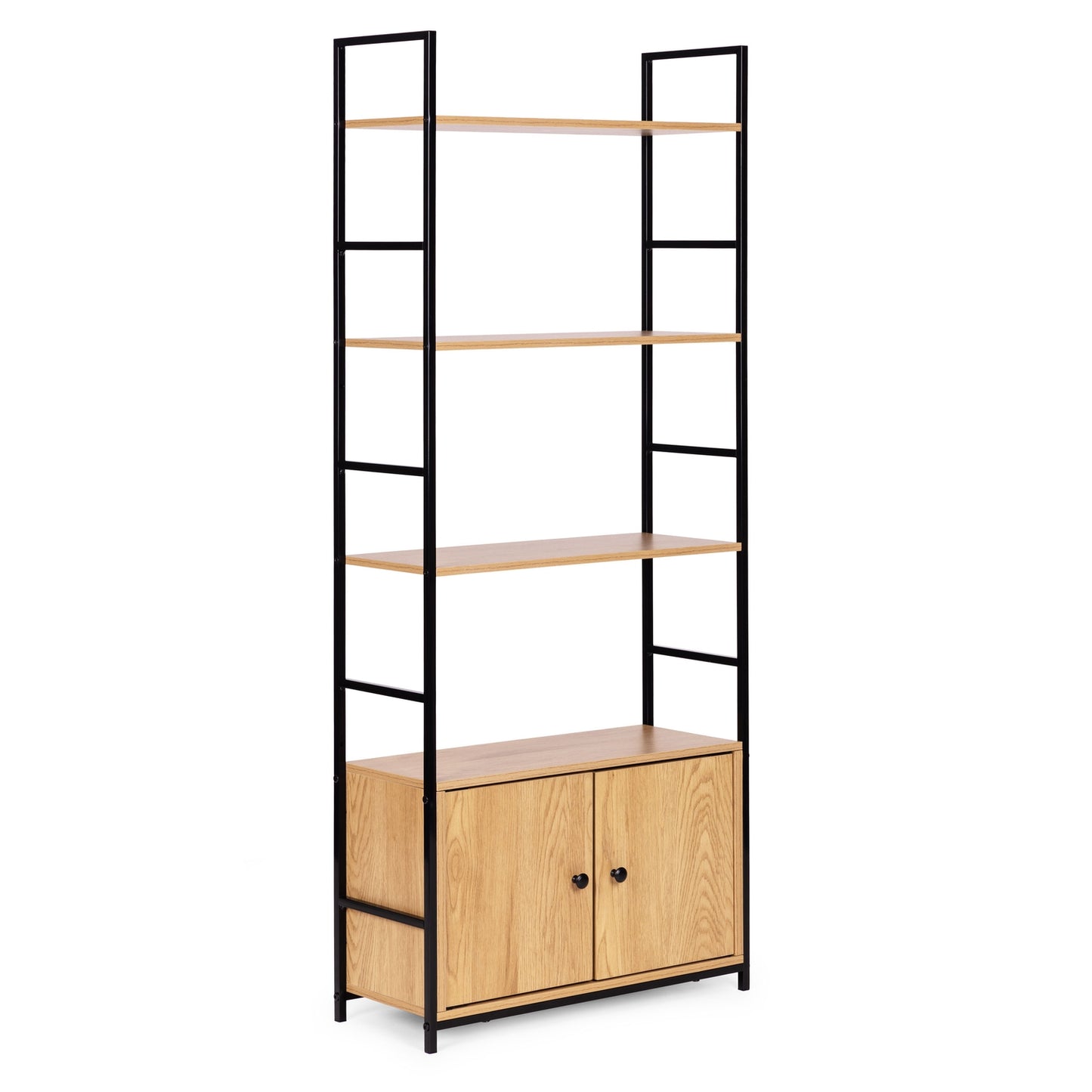 Industrial Loft Shelf with Cabinet and 4 Shelves ModernHome