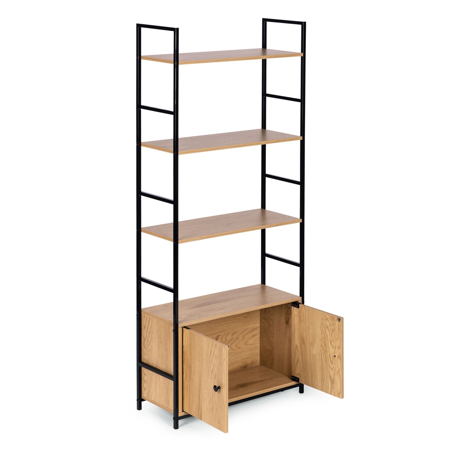 Industrial Loft Shelf with Cabinet and 4 Shelves ModernHome