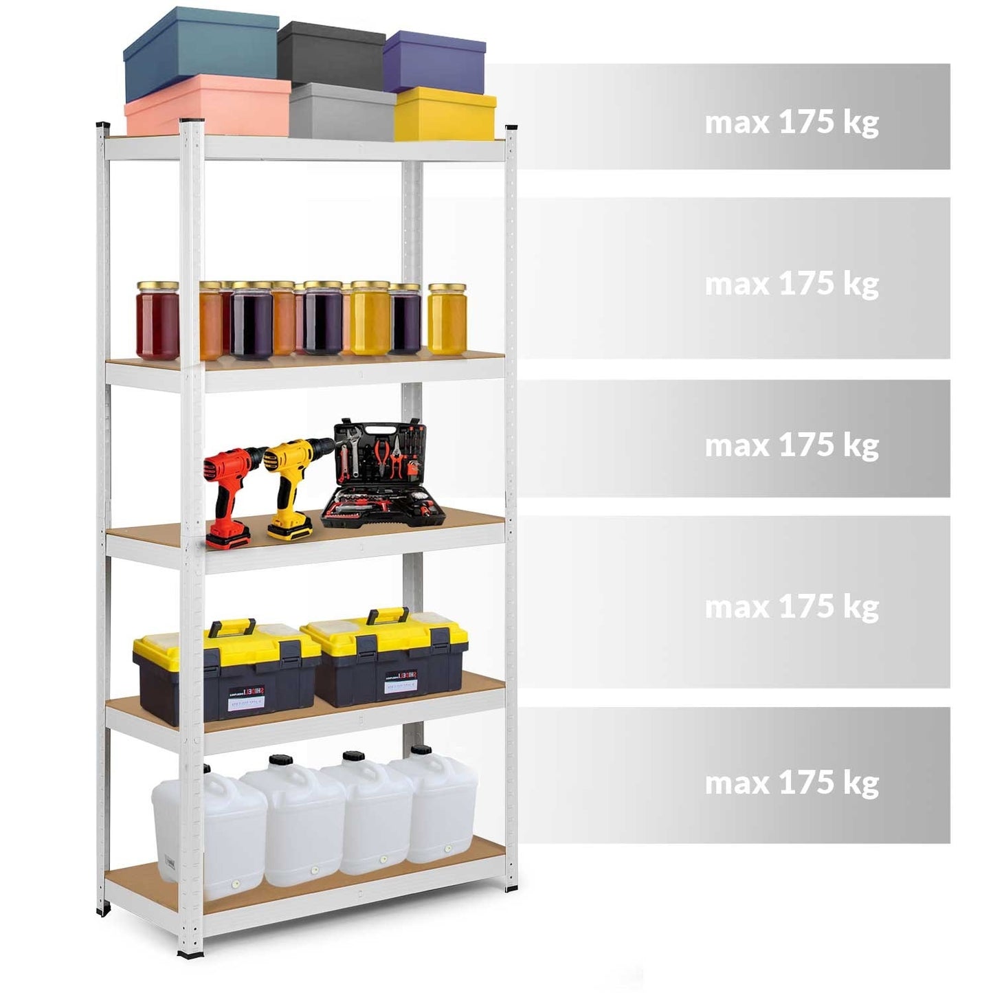 Industrial Metal Shelving for Warehouse 180 x 90 x 40 cm - Humberg 4847