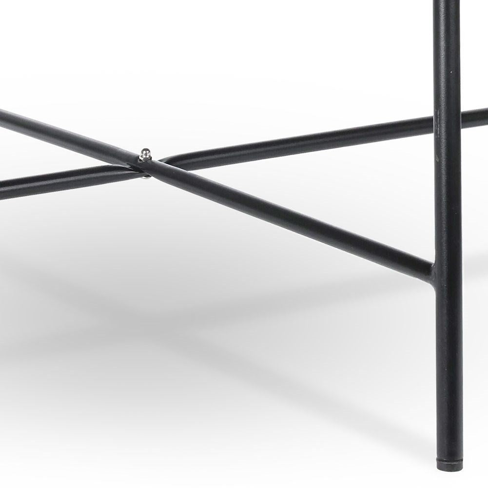 Industrial black metal coffee table, round 70 cm top