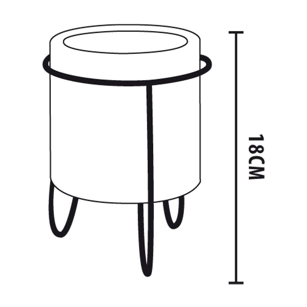 Industrial concrete pot with black metal stand