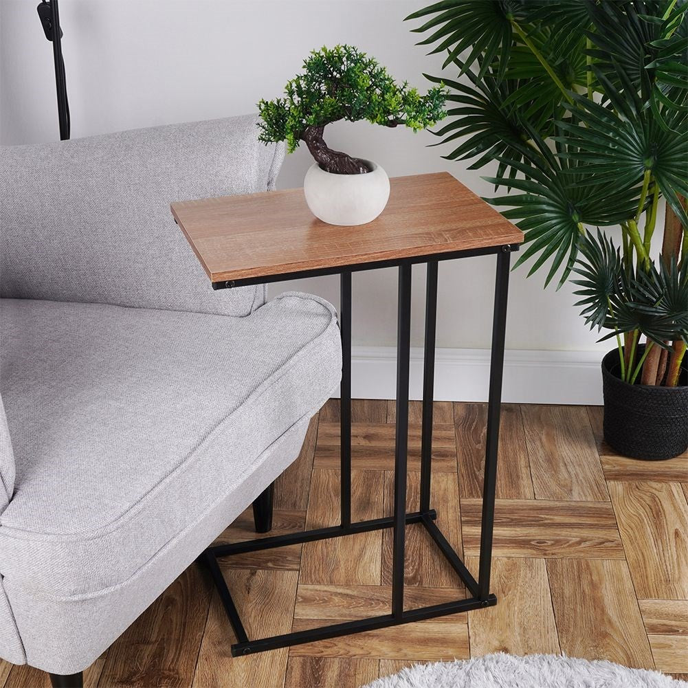 Industrial loft table in black metal for multiple uses