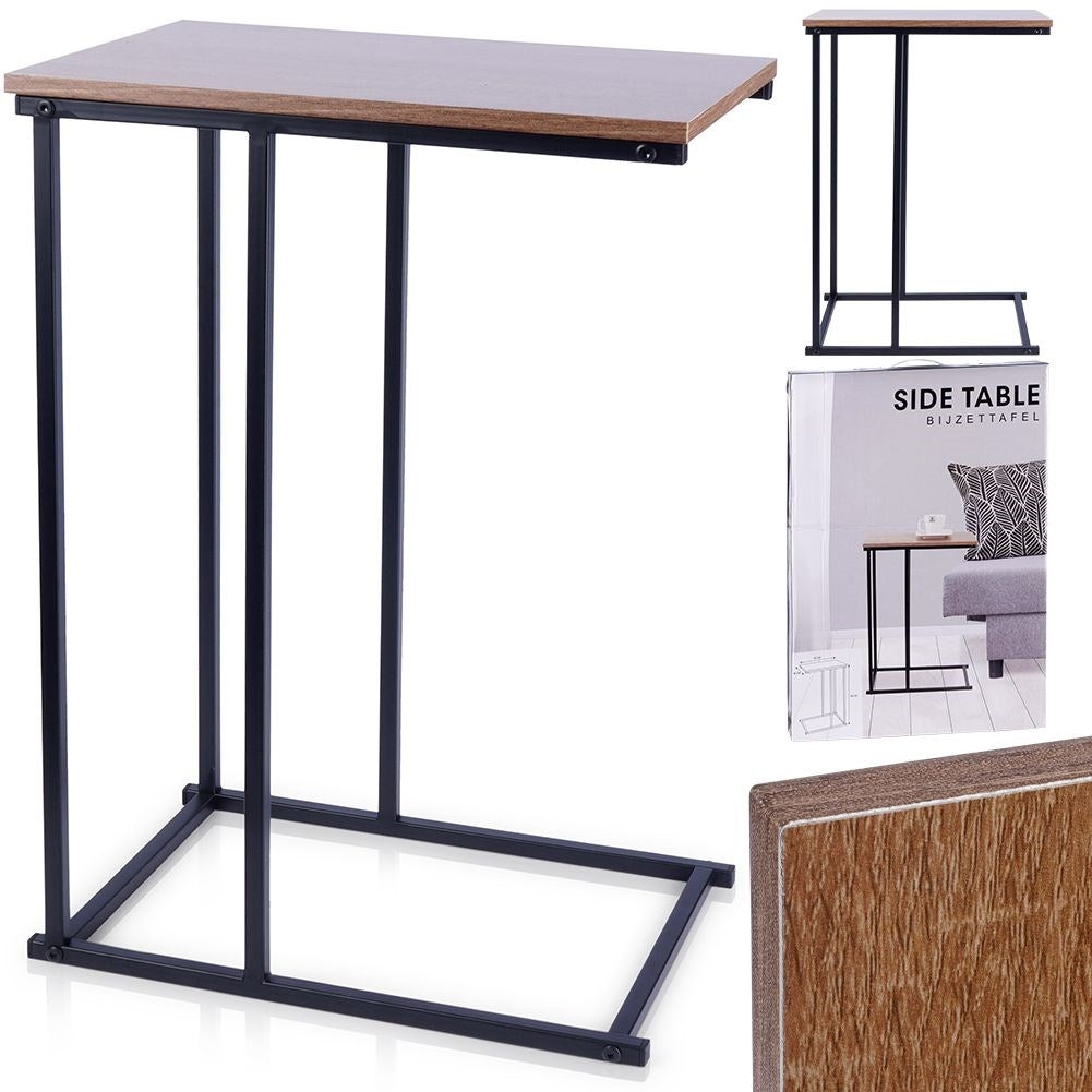 Industrial loft table in black metal for multiple uses