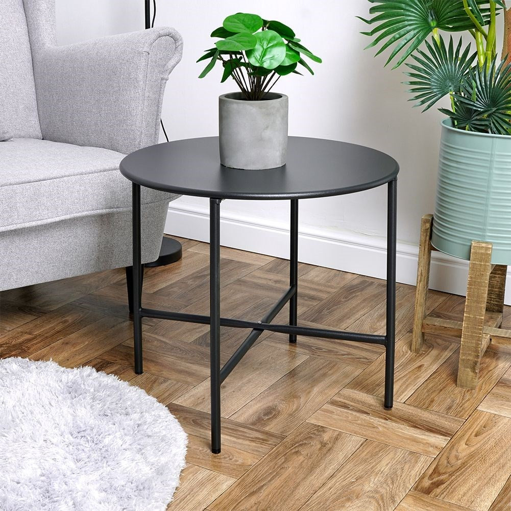 Industrial metal coffee table for loft environment, bedside table, flower pot