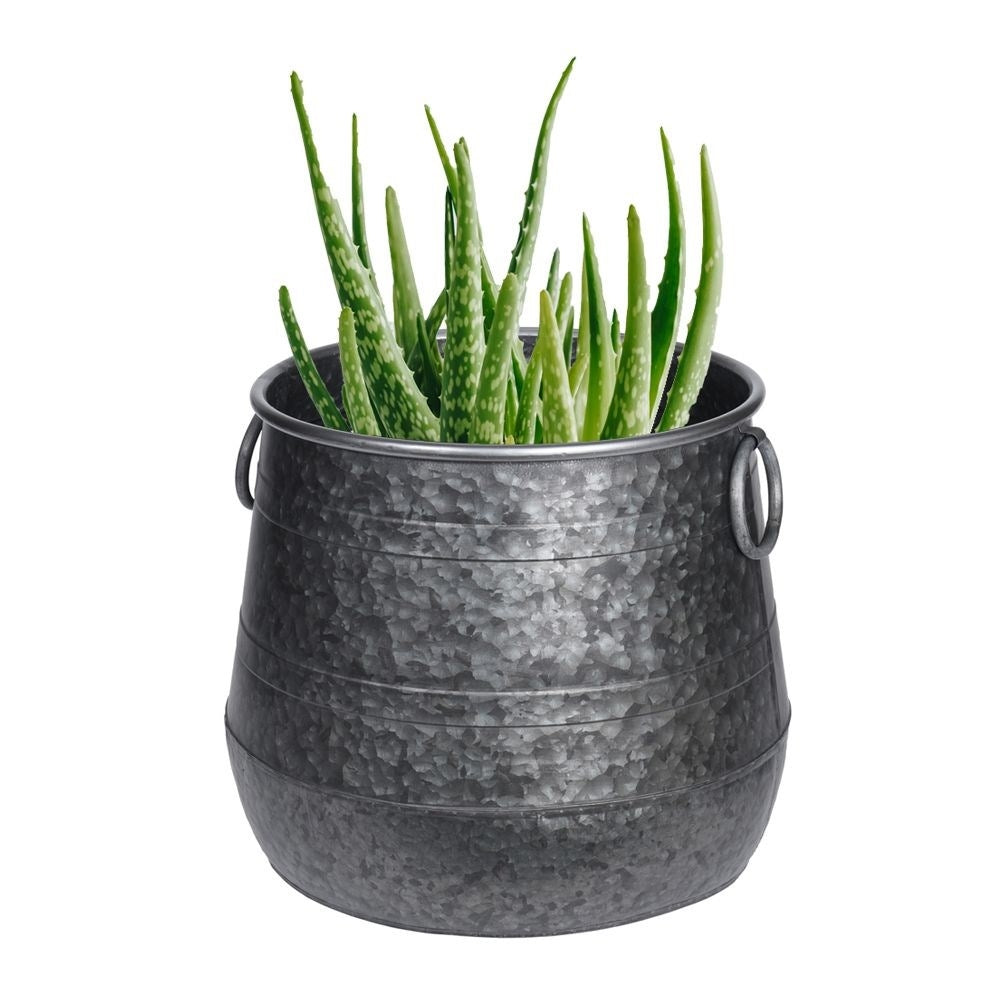 Industrial metal pot for plants - durable and stylish