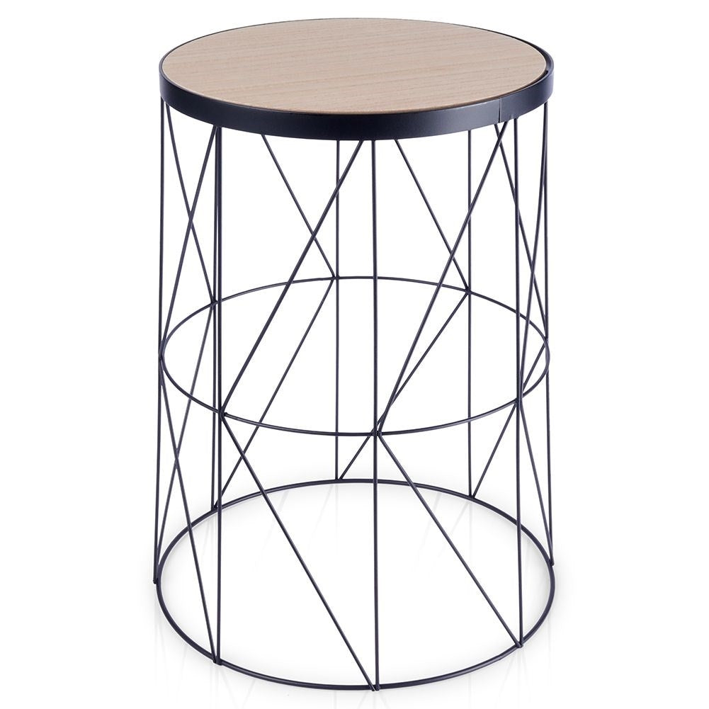 Industrial style coffee table in loft design with black metal base