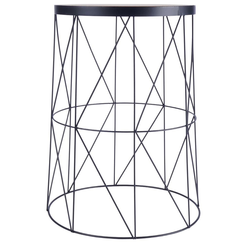 Industrial style coffee table in loft design with black metal base