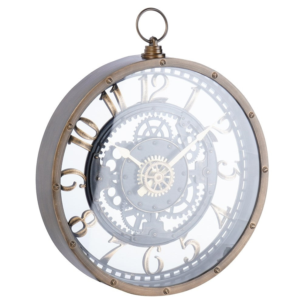 Industrial wall clock 26.5 cm with black gears
