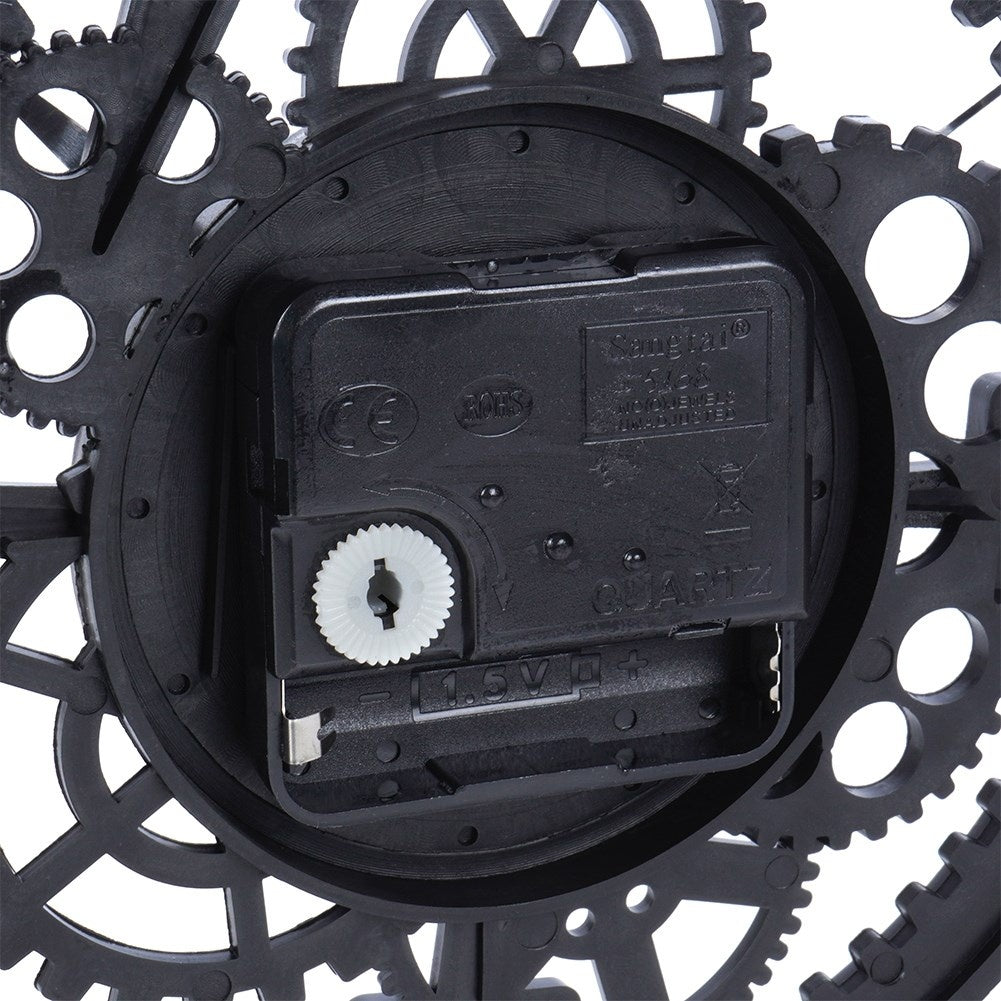 Industrial wall clock 26.5 cm with black gears