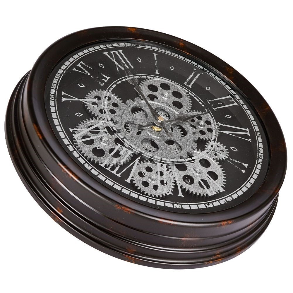 Industrial wall clock 35 cm with movable metal discs