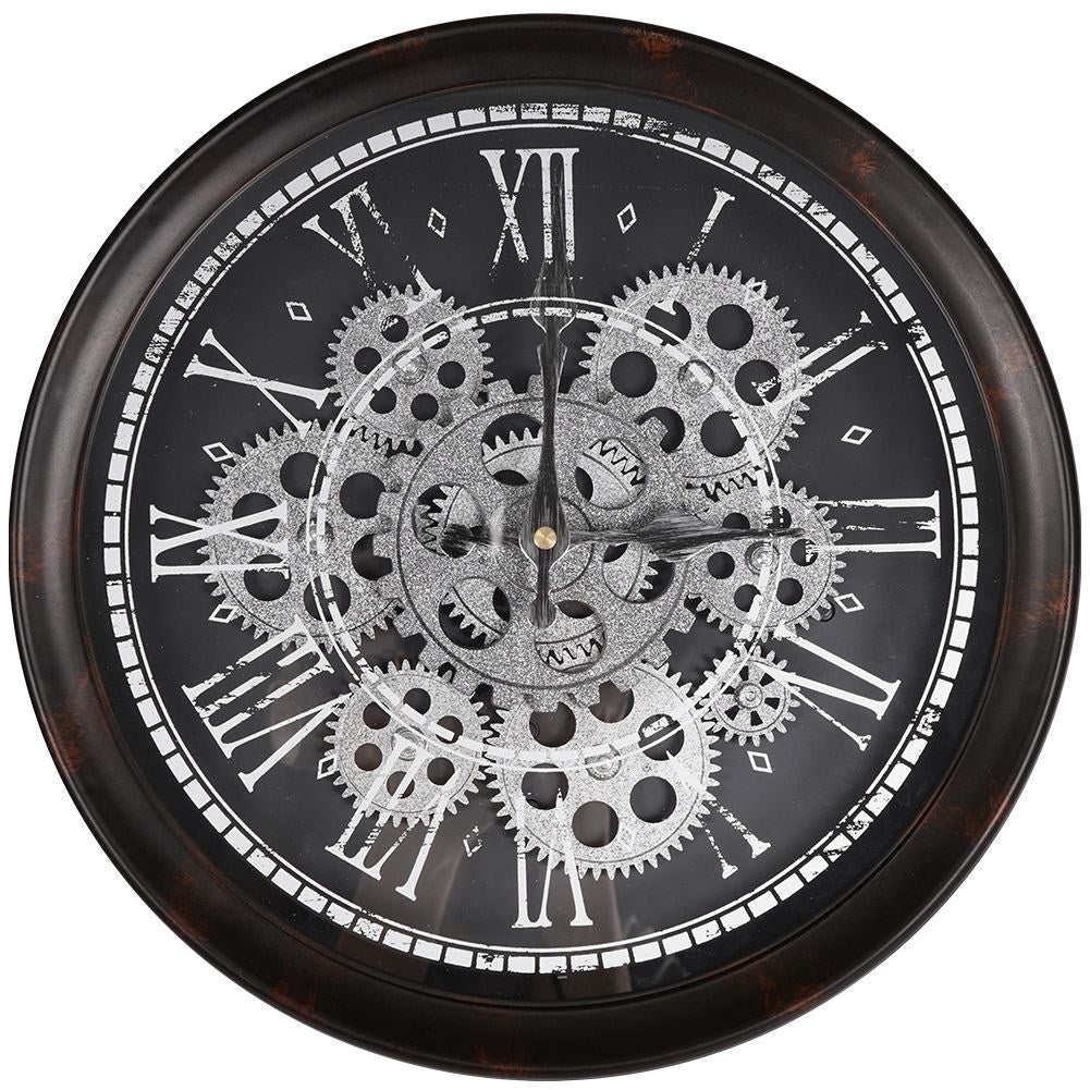 Industrial wall clock 35 cm with movable metal discs
