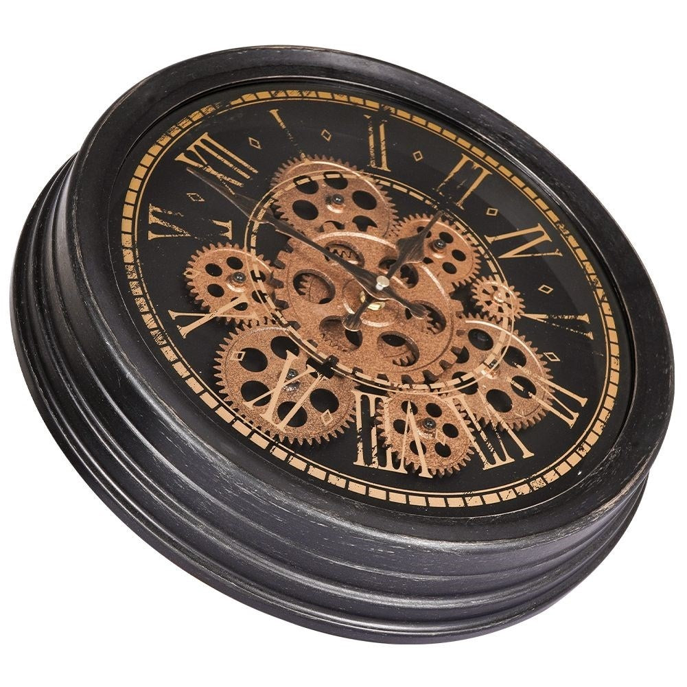 Industrial wall clock 35 cm with movable metal discs