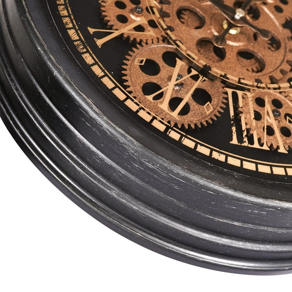 Industrial wall clock 35 cm with movable metal discs