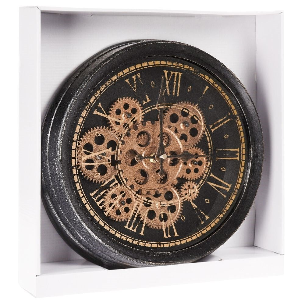 Industrial wall clock 35 cm with movable metal discs