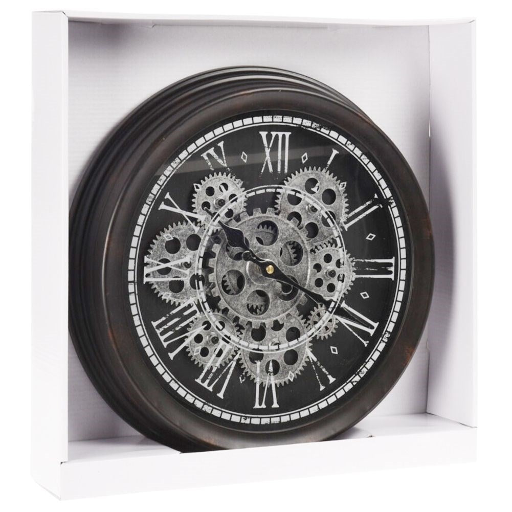 Industrial wall clock 35 cm with movable metal discs