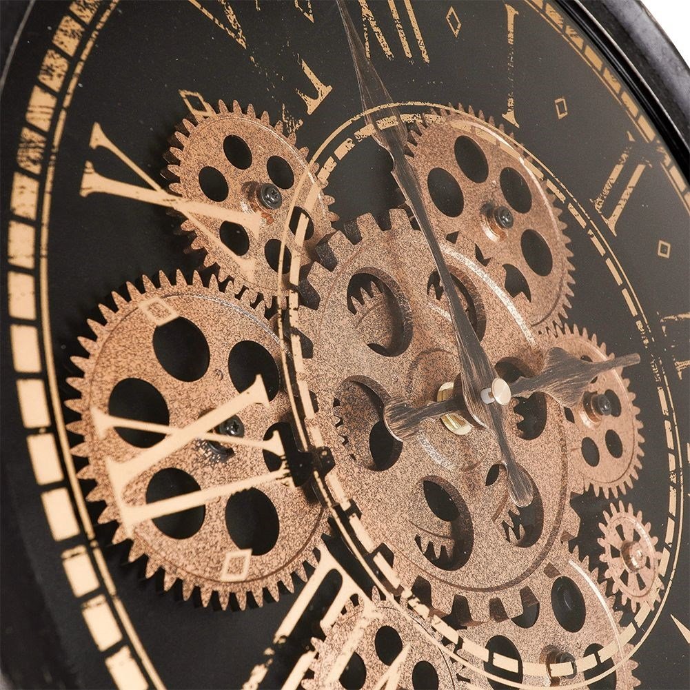 Industrial wall clock 35 cm with movable metal discs