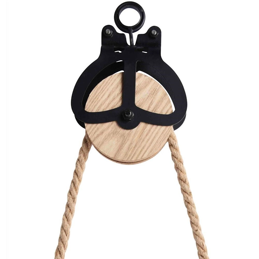 Industrial wall clock with rope suspension for modern interior design