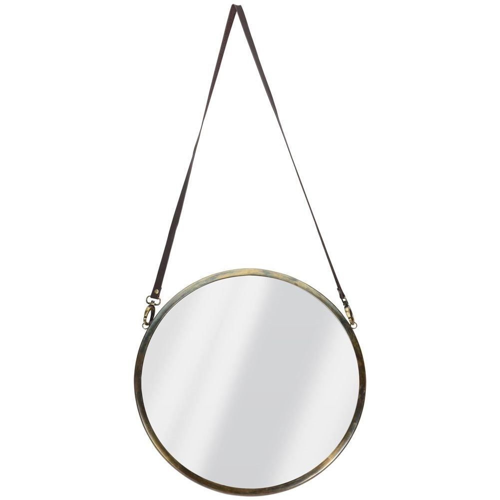 Industrial wall mirror LOFT with adjustable strap, elegant design