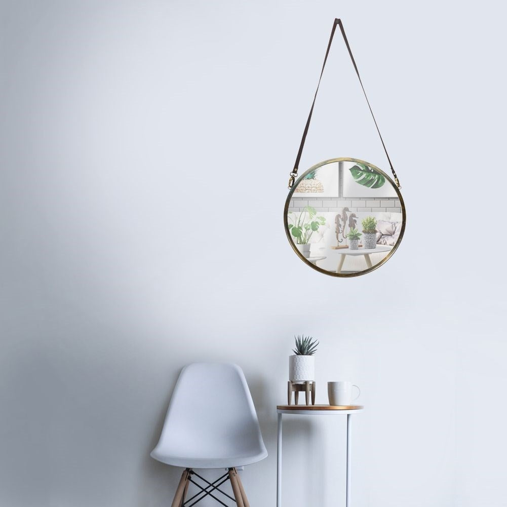 Industrial wall mirror LOFT with adjustable strap, elegant design