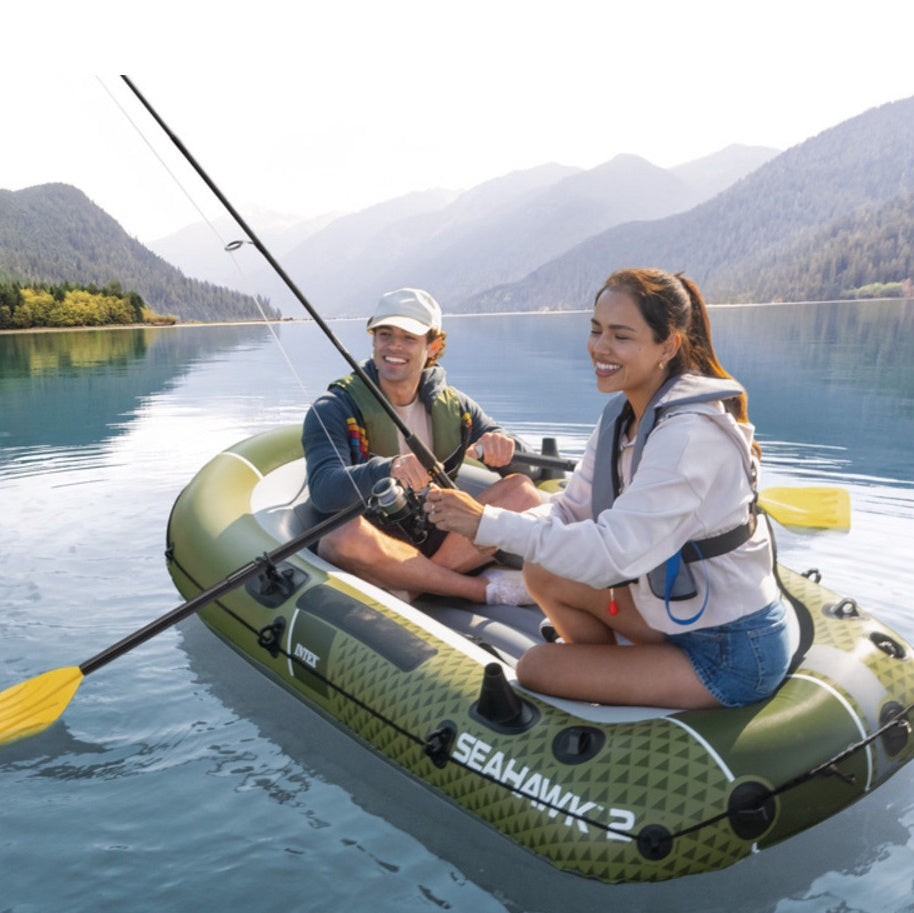 Inflatable 2-Person Boat with Pump and Oars, PVC Material