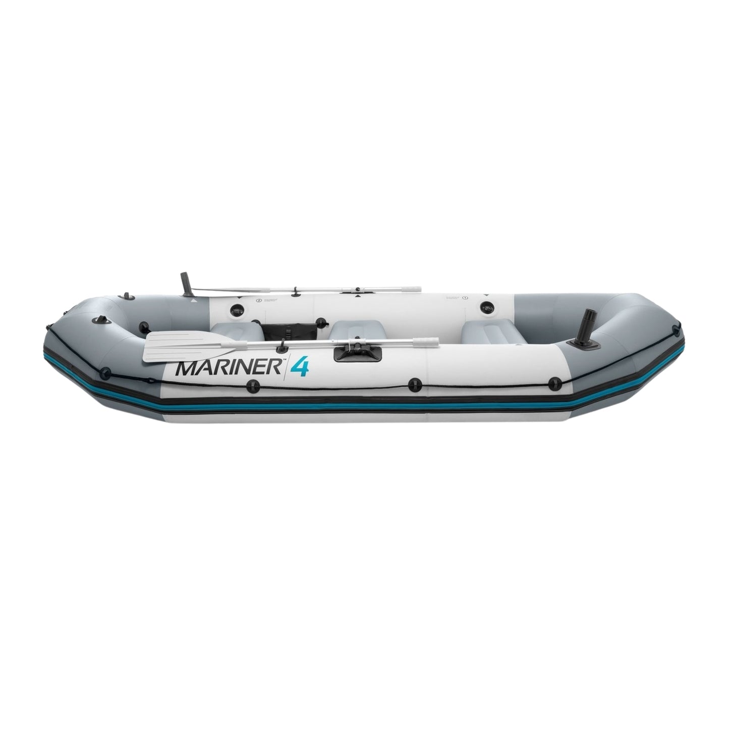 Inflatable Boat Mariner 4 for 4 People with Oars, Pump, Rod Holders and Motor Mount INTEX 68376