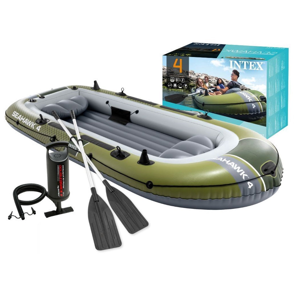 Inflatable Boat for 4 People with Pump and Oars