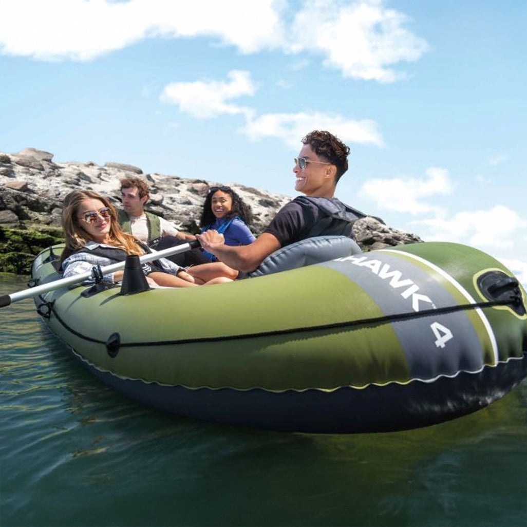 Inflatable Boat for 4 People with Pump and Oars