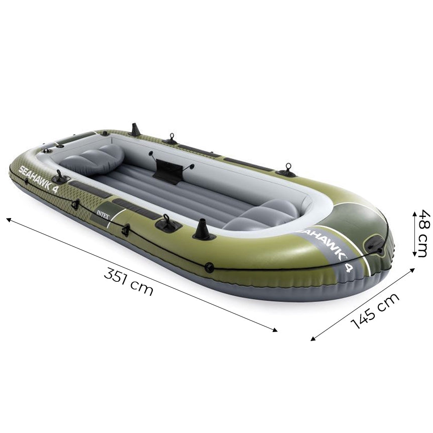 Inflatable Boat for 4 People with Pump and Oars