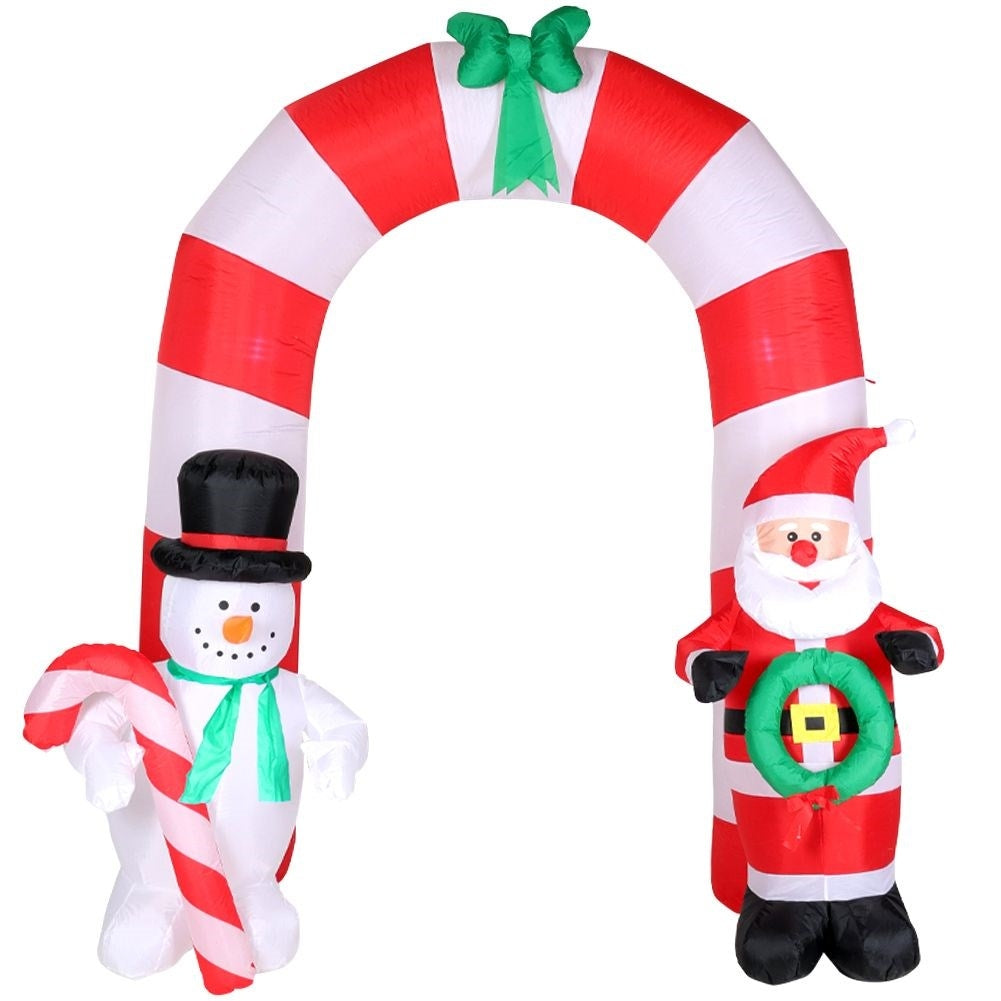 Inflatable Christmas Portal with Lighting, Santa & Snowman