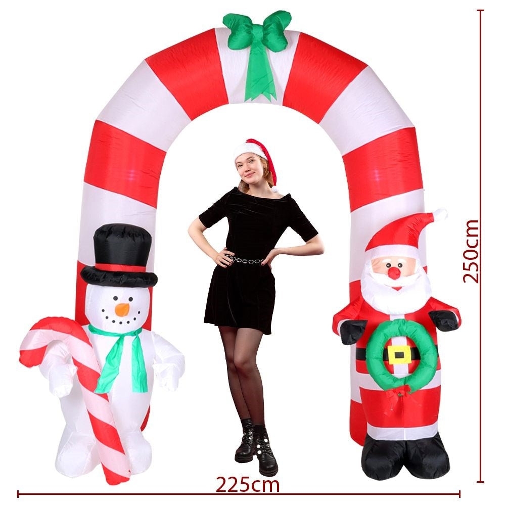 Inflatable Christmas Portal with Lighting, Santa & Snowman