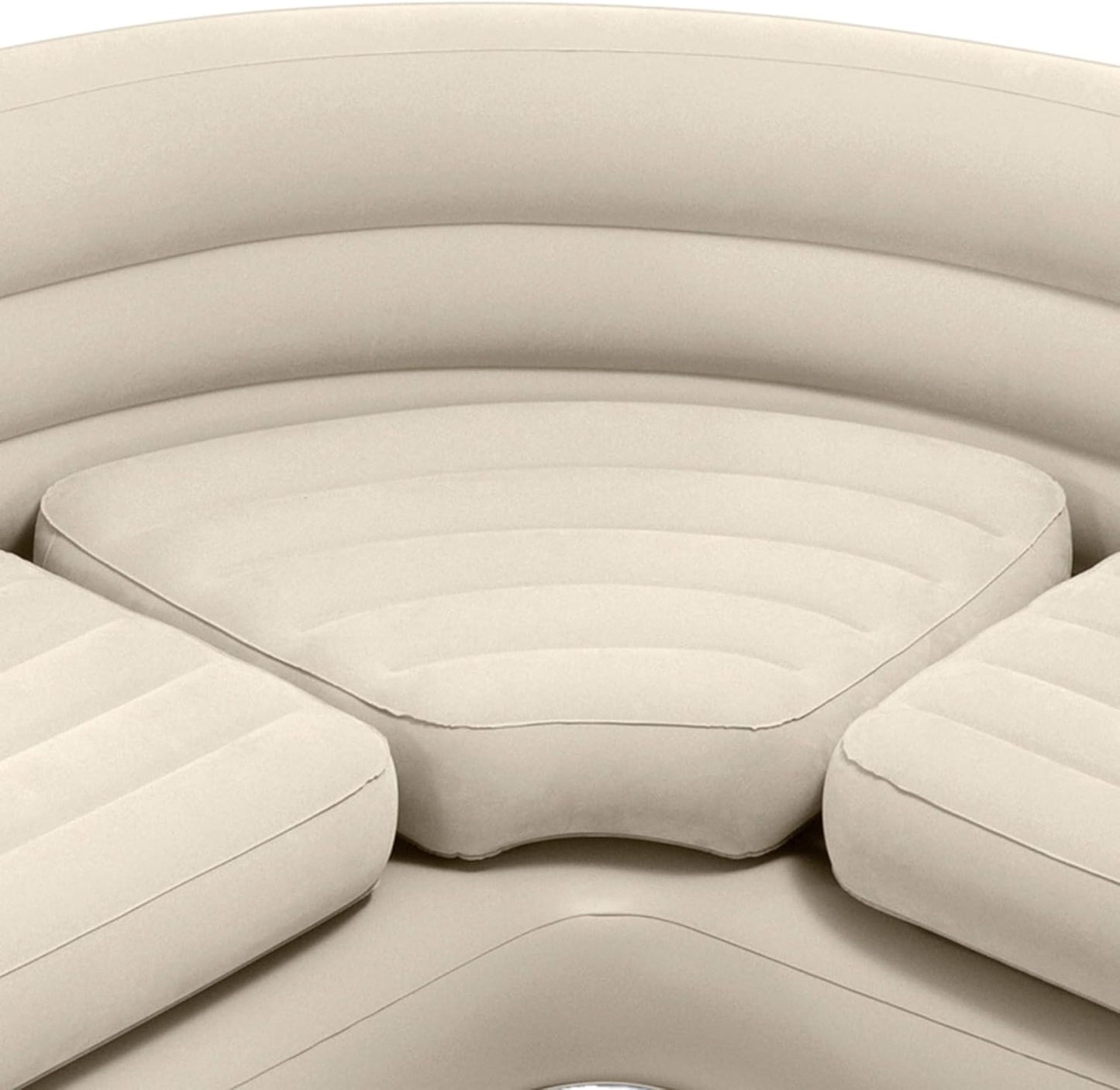 Inflatable Corner Sofa, 4-Person, 257x203x76 cm, Beige