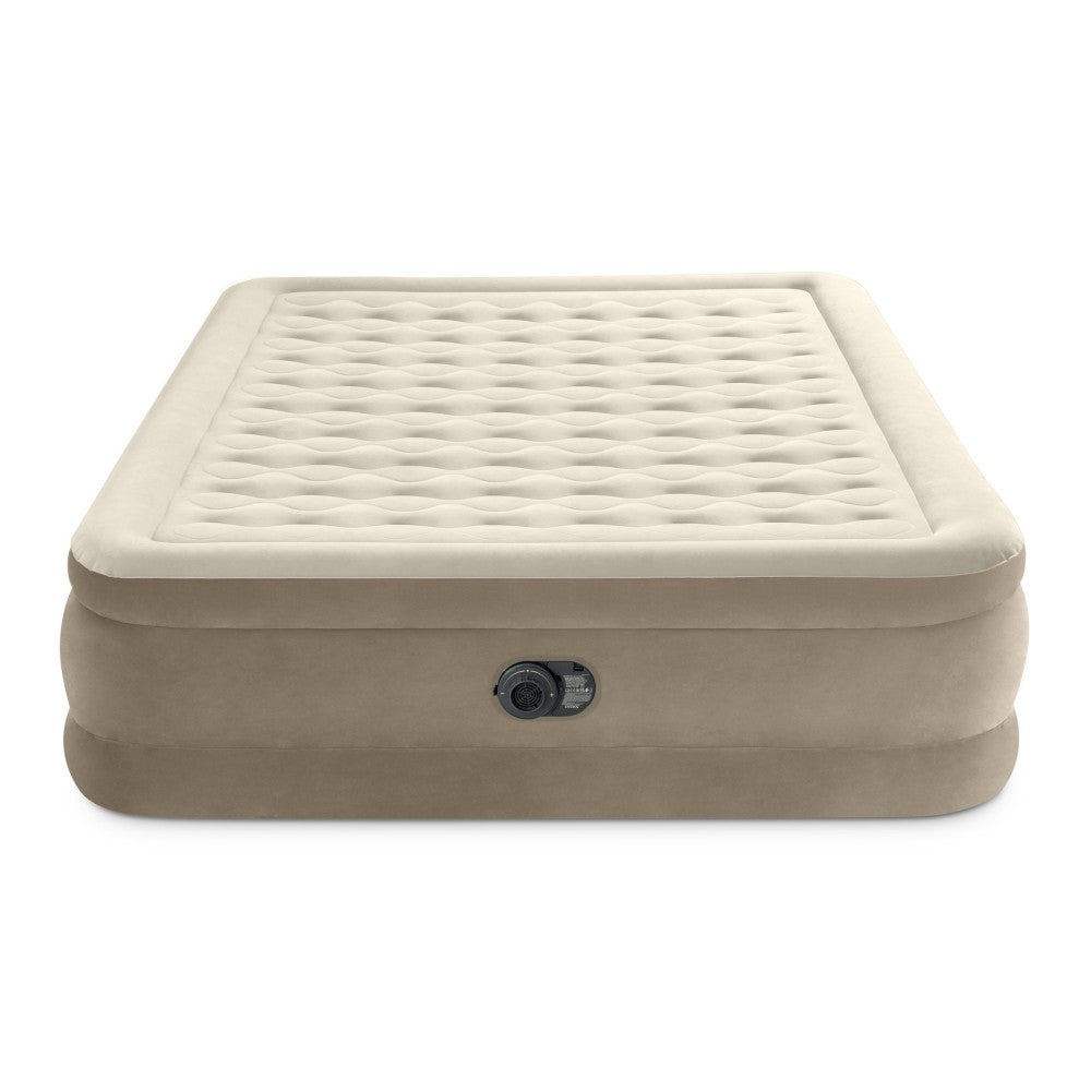 Inflatable Double Mattress with Built-In Pump, 203x152 cm